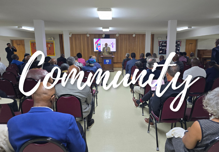 Pastor Aaron facilitating a community meeting